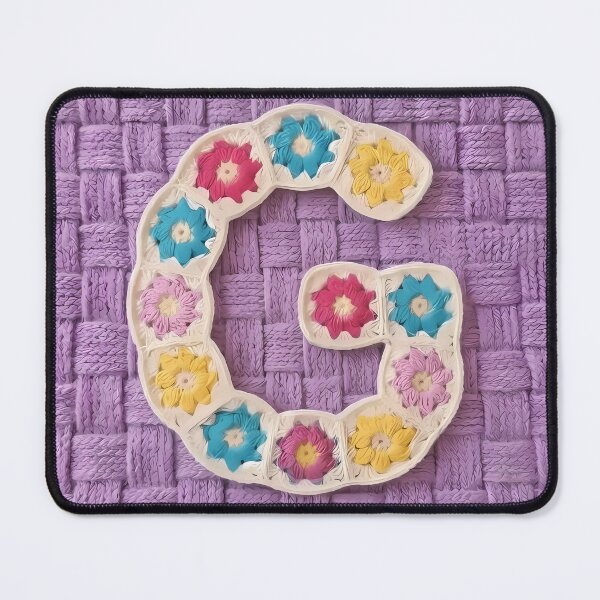 Item preview, Granny Square Letter G Floral Crochet Lavender designed and sold by LuisWorks.