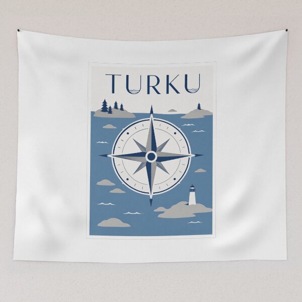 Item preview, Turku Compass Rose Travel Poster designed and sold by Beyond Destinations.