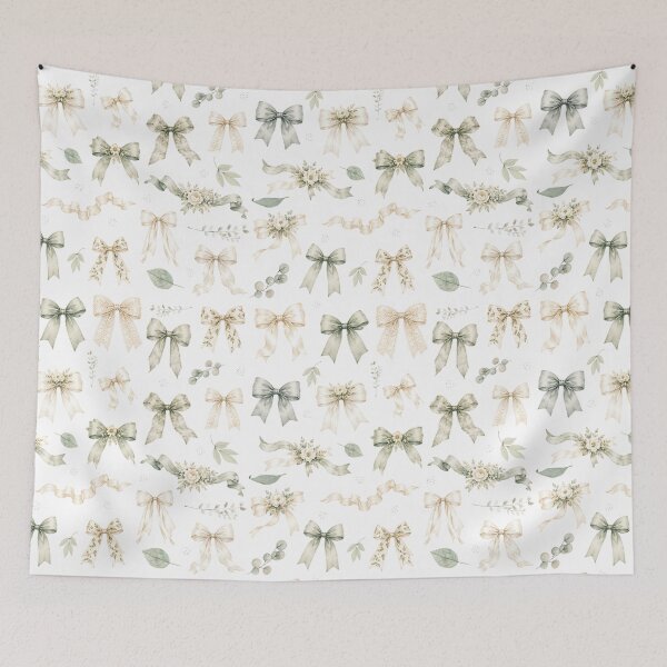 Item preview, Vintage Watercolor Cottagecore Ribbon Bow Pattern designed and sold by madtoyman.