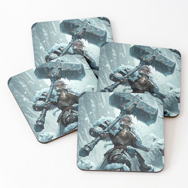 Item preview, Frozen Valkyrie Battle Maiden Direwolves Epic Fantasy Artwork designed and sold by BorgSpareParts.