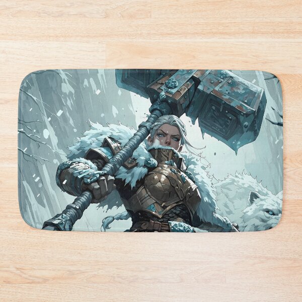 Item preview, Frozen Valkyrie Battle Maiden Direwolves Epic Fantasy Artwork designed and sold by BorgSpareParts.