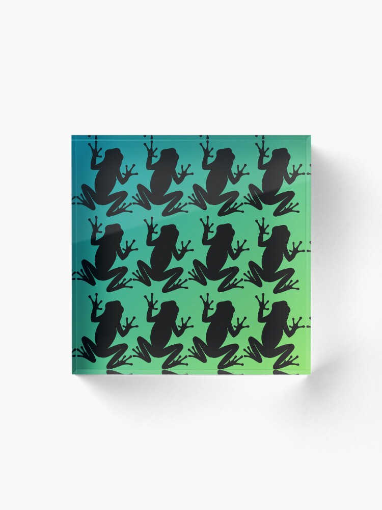 Thumbnail 1 of 5, Acrylic Block, Frog Pattern designed and sold by GeoGoose.