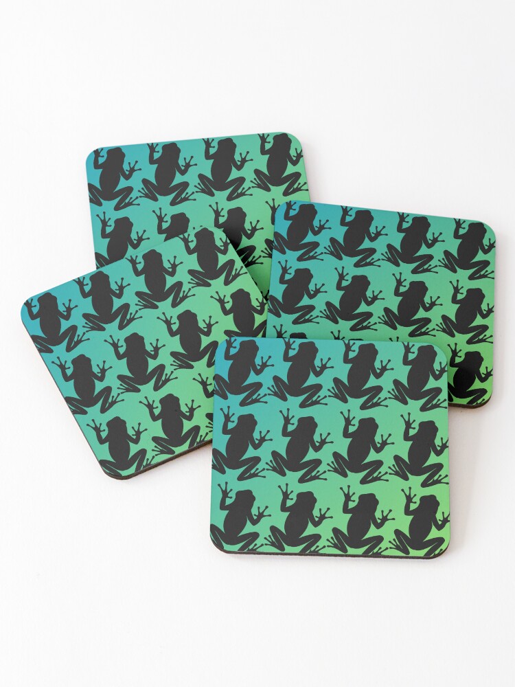 Thumbnail 1 of 5, Coasters (Set of 4), Frog Pattern designed and sold by GeoGoose.
