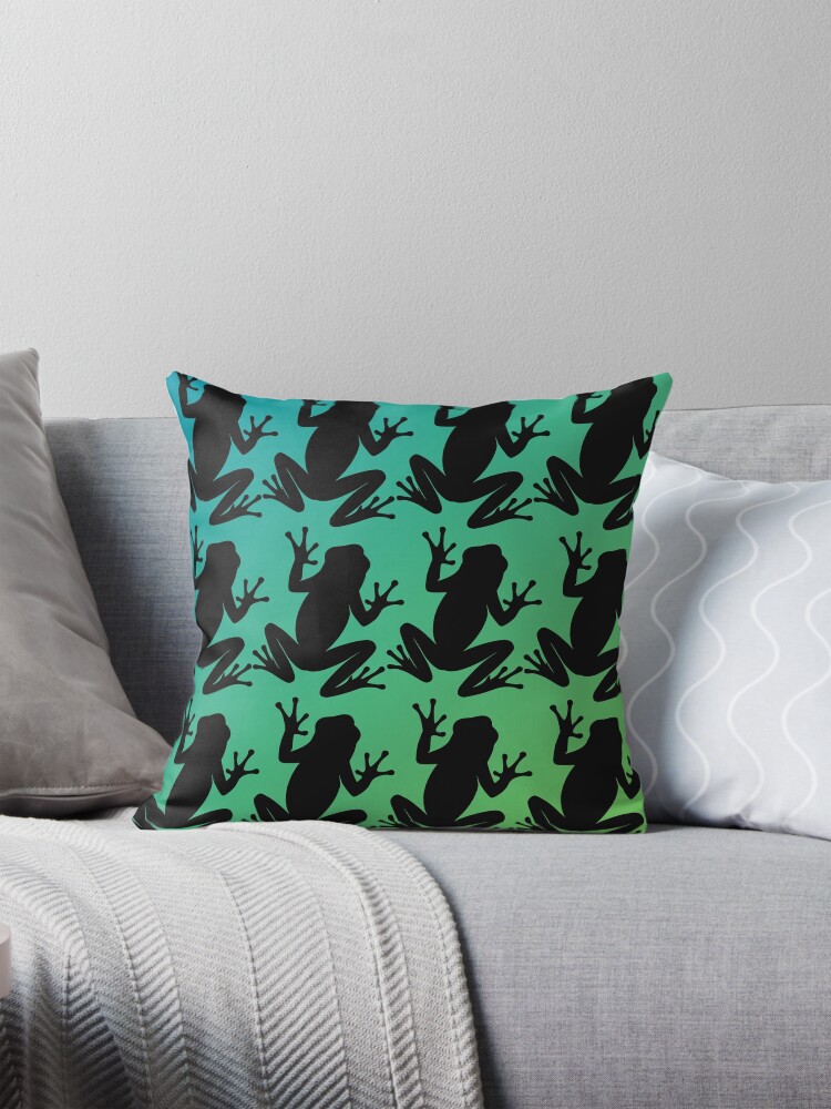Thumbnail 1 of 4, Pillow, Frog Pattern designed and sold by GeoGoose.
