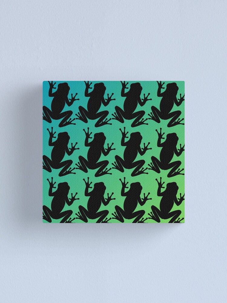 Thumbnail 1 of 3, Canvas Print, Frog Pattern designed and sold by GeoGoose.