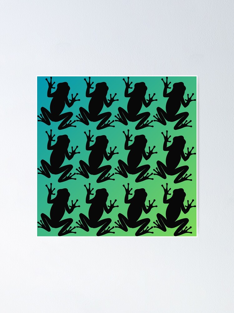Thumbnail 1 of 3, Poster, Frog Pattern designed and sold by GeoGoose.