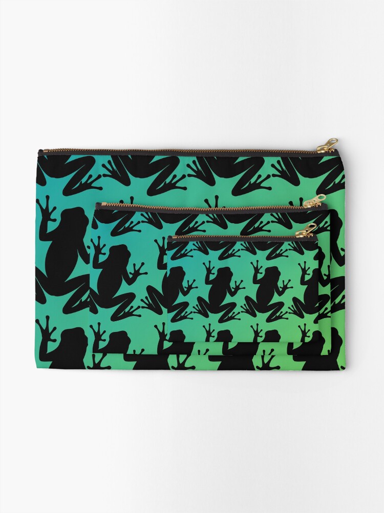 Thumbnail 2 of 4, Zipper Pouch, Frog Pattern designed and sold by GeoGoose.