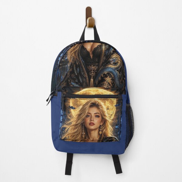 Item preview, Cyberpunk Dragon Robe Portrait of Caucasian Woman with blonde hair designed and sold by Lucia Amaris Art.