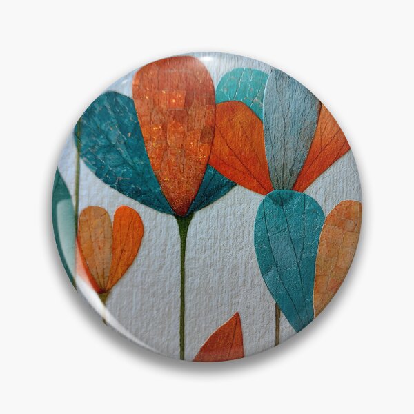Item preview, Abstract Scandinavian Floral Art – Modern Teal & Terracotta Botanical Design designed and sold by KAM-KAM-STORE.