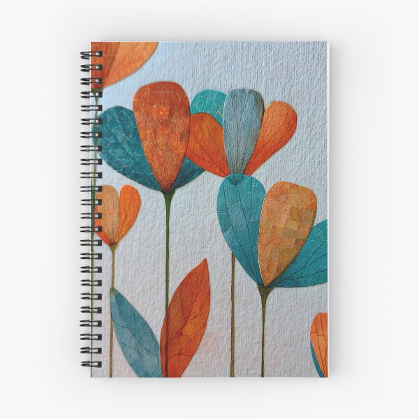 Item preview, Abstract Scandinavian Floral Art – Modern Teal & Terracotta Botanical Design designed and sold by KAM-KAM-STORE.