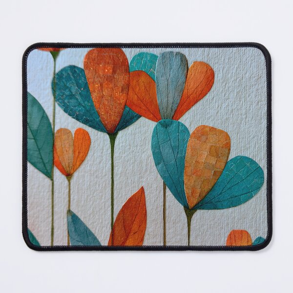 Item preview, Abstract Scandinavian Floral Art – Modern Teal & Terracotta Botanical Design designed and sold by KAM-KAM-STORE.