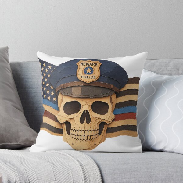 Item preview, Newark Police Skull American Flag T-Shirt, Police Veteran Gift, Tactical Law Enforcement Graphic Tee designed and sold by pawsome purrfect.