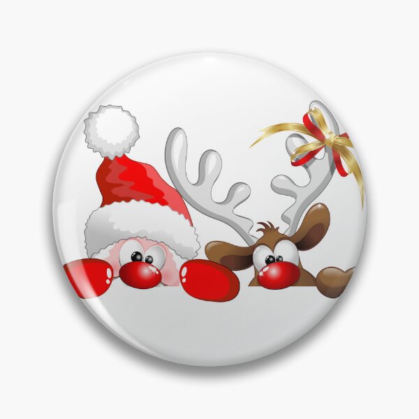 Item preview, Santa and Reindeer Funny Peeking Characters designed and sold by BluedarkArt.