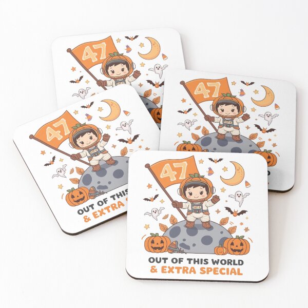 Item preview, Out of This World & Extra Special | Pumpkin Astronaut 47 Flag | Down Syndrome Halloween Design designed and sold by Cartoon art with a purpose ❤️ Supporting Althea’s friends .