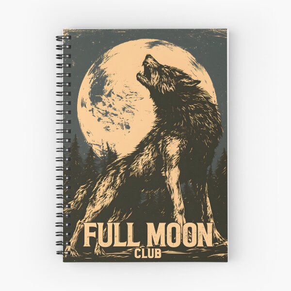 Item preview, Full Moon Club – Vintage Howling Wolf Halloween Design designed and sold by KAM-KAM-STORE.