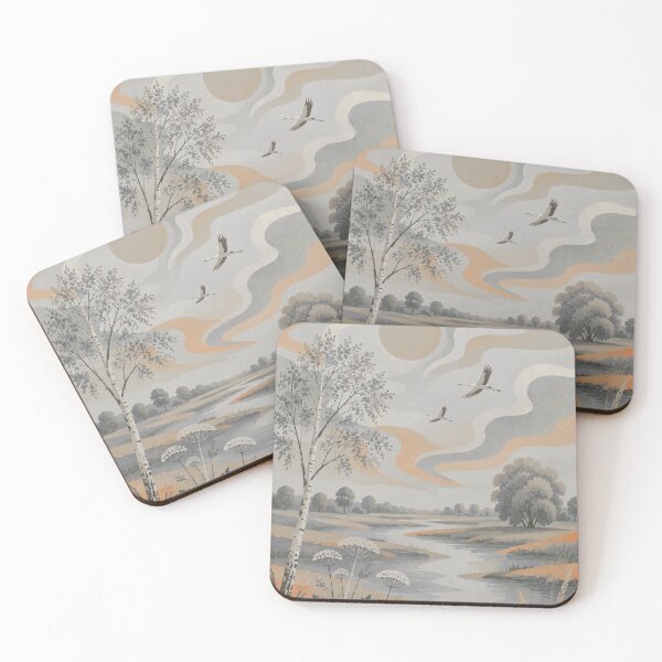 Item preview, Wetland Dreams — Misty Cranes designed and sold by WanderEastArt.