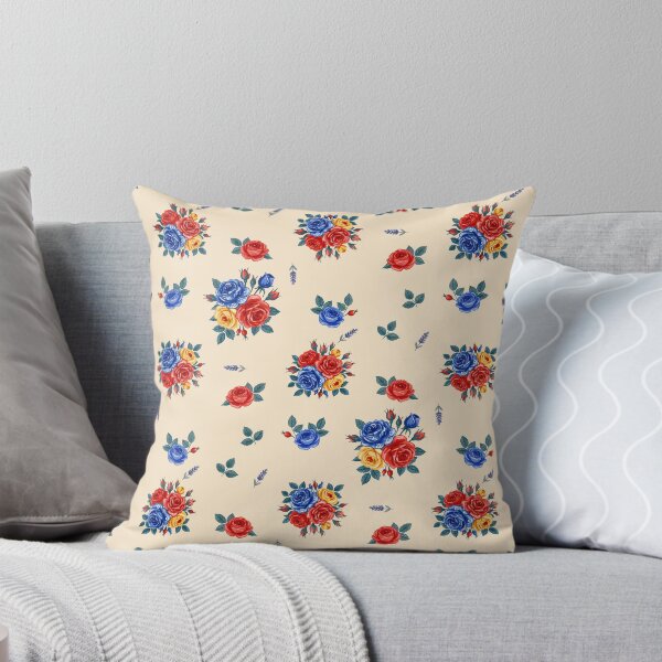 Item preview, Vintage Red and Blue Rose Floral Pattern designed and sold by randaper.