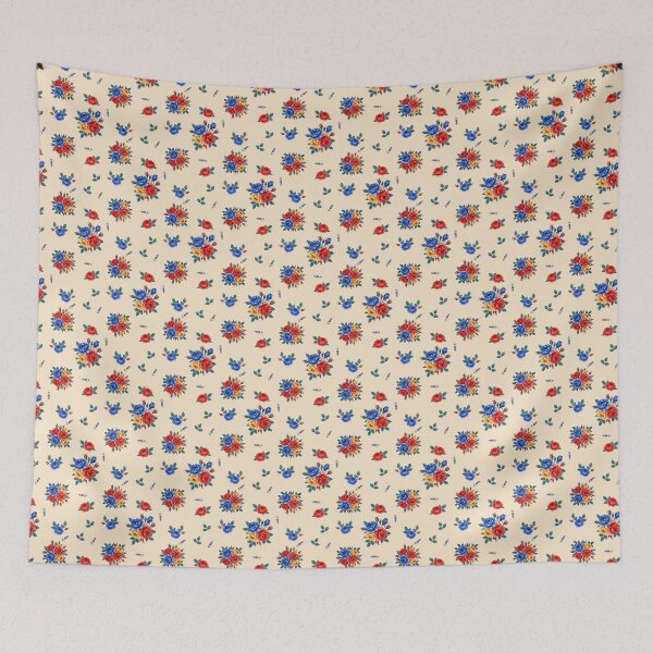 Item preview, Vintage Red and Blue Rose Floral Pattern designed and sold by randaper.