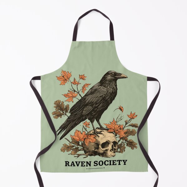 Item preview, Autumn Raven on Skull – Vintage Gothic Halloween Illustration designed and sold by KAM-KAM-STORE.