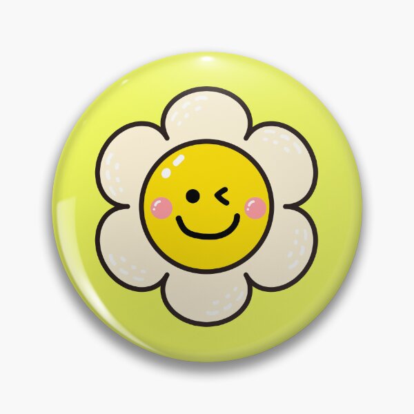 Item preview, Cute Winking Smiley Daisy Flower Kawaii Retro Floral designed and sold by SolutionsArt.