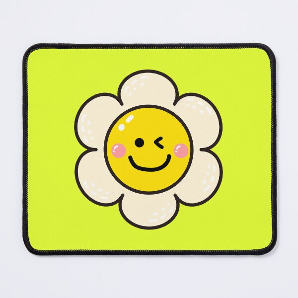 Item preview, Cute Winking Smiley Daisy Flower Kawaii Retro Floral designed and sold by SolutionsArt.