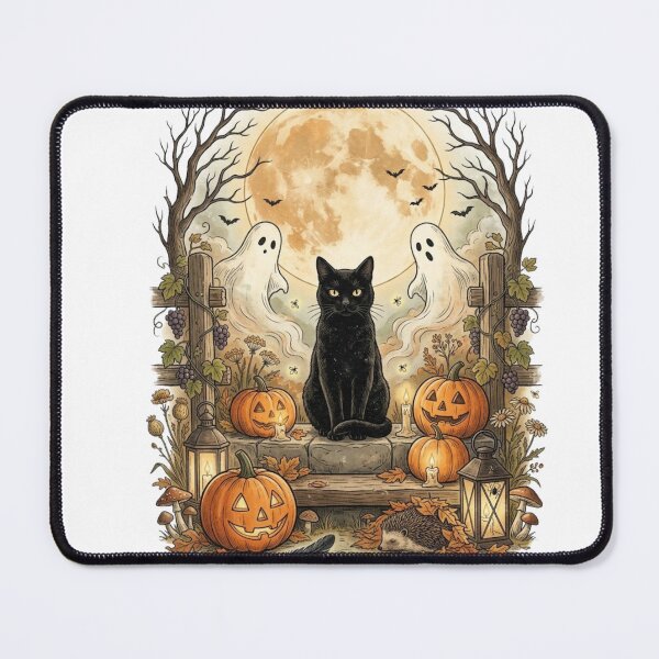 Item preview, Black Cat Halloween T-Shirt, designed and sold by OUICHA.