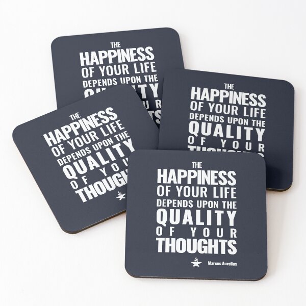 Item preview, The Happiness of Your Life Depends Upon the Quality of Your Thoughts - Marcus Aurelius - Bold Stoic Motivational Quote - Light Version designed and sold by Stoic Core.