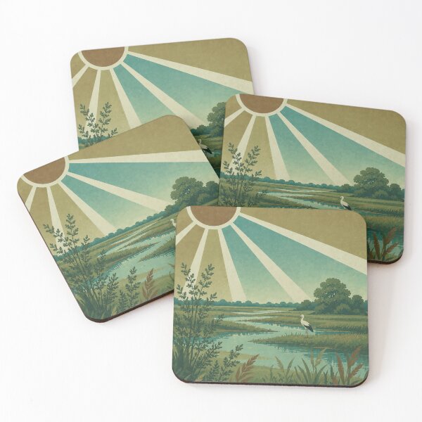 Item preview, Wetland Dreams — Retro Sun designed and sold by WanderEastArt.