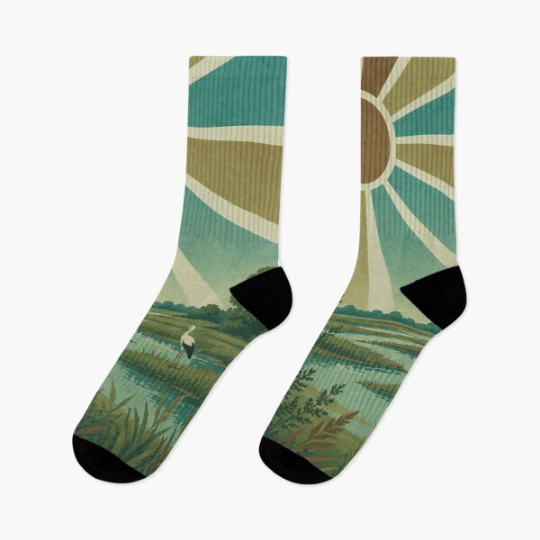 Item preview, Wetland Dreams — Retro Sun designed and sold by WanderEastArt.