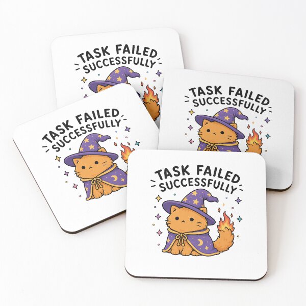 Item preview, Task Failed Successfully Wizard Cat designed and sold by MonkiFlipp.