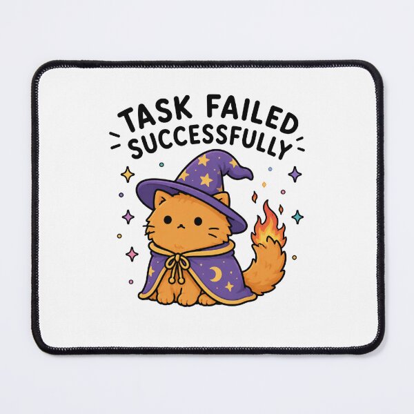 Item preview, Task Failed Successfully Wizard Cat designed and sold by MonkiFlipp.