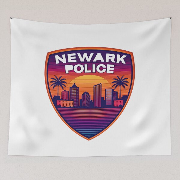 Item preview, Newark Police Retro Sunset T-Shirt, City Police Gift, Vintage Law Enforcement Graphic Tee designed and sold by pawsome purrfect.