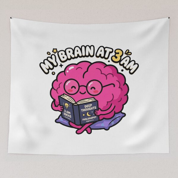 Item preview, My Brain at 3 AM Funny Overthinking designed and sold by InfiniteOrbit.