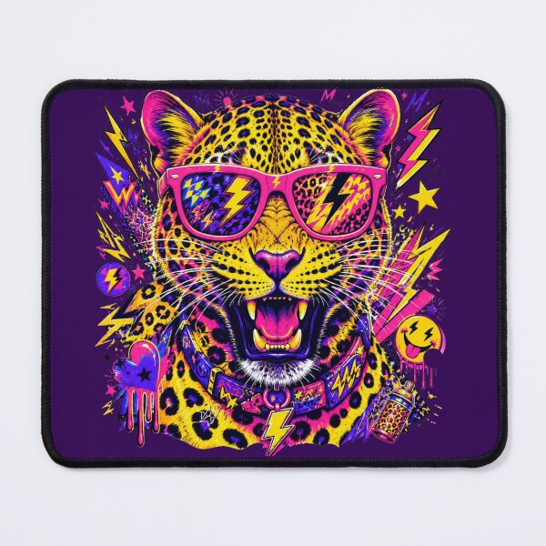 Item preview, Neon Retro Leopard Sunglasses Pop Art | Festival Rave Aesthetic designed and sold by W&RParadise.