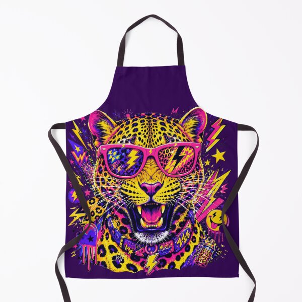 Item preview, Neon Retro Leopard Sunglasses Pop Art | Festival Rave Aesthetic designed and sold by W&RParadise.