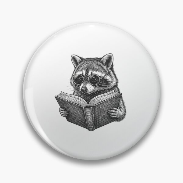 Item preview, Feral And Literate Smart Raccoon Reading A Book Glasses designed and sold by raedattia.