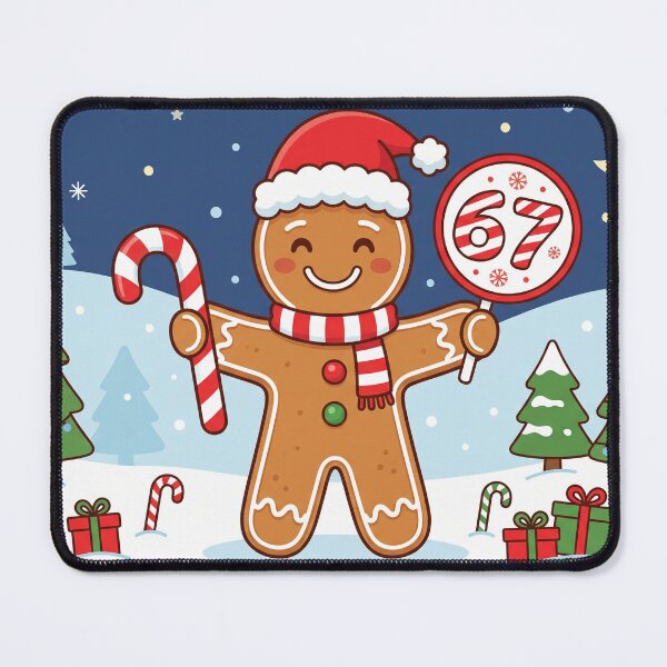 Item preview, funny gingerbread man christmas candy cane 67 designed and sold by Softie Sticker Studio.