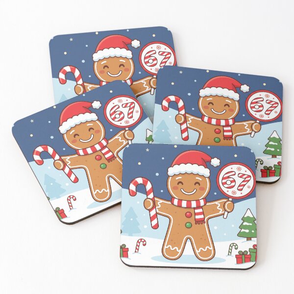 Item preview, funny gingerbread man christmas candy cane 67 designed and sold by Softie Sticker Studio.