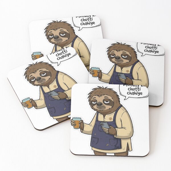 Item preview, Monday Ko Chutti Sloth designed and sold by WearTheVibe Store.