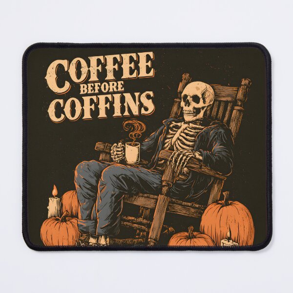 Item preview, Coffee Before Coffins – Funny Skeleton Halloween Coffee Lover Design designed and sold by KAM-KAM-STORE.