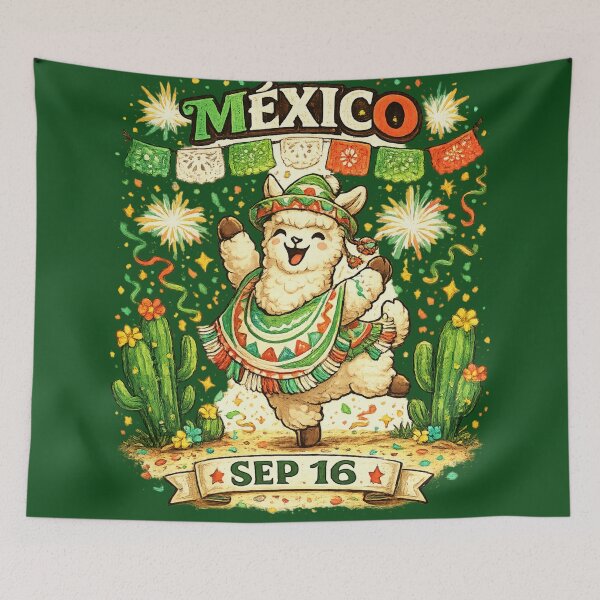 Item preview, Mexico Sep 16 Cute Alpaca Fiesta Mexican Independence Day Celebration designed and sold by irfanshikh.