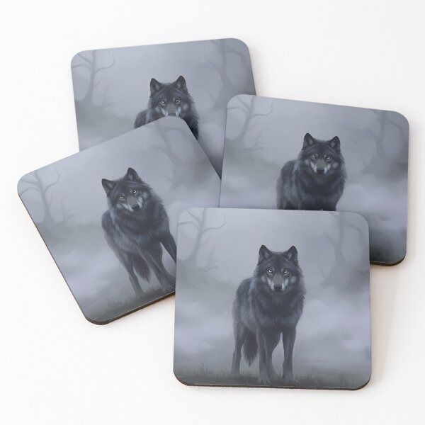 Item preview, Dark Wolf in Misty Forest designed and sold by RkskArt.
