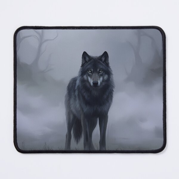 Item preview, Dark Wolf in Misty Forest designed and sold by RkskArt.