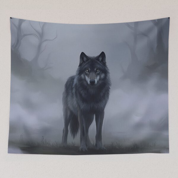Item preview, Dark Wolf in Misty Forest designed and sold by RkskArt.