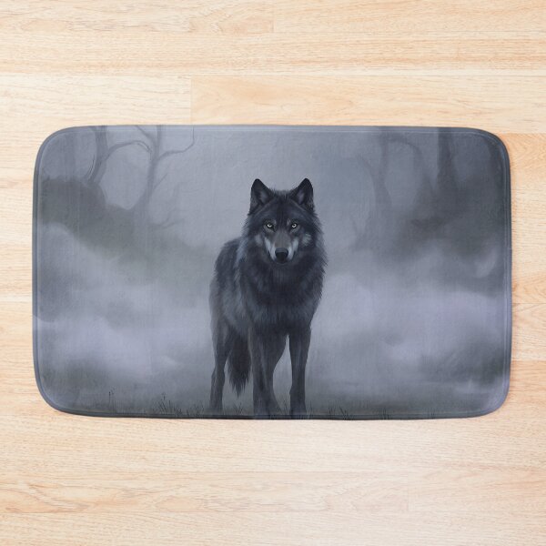 Item preview, Dark Wolf in Misty Forest designed and sold by RkskArt.