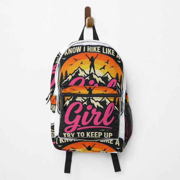 Item preview, I Know I Hike Like a Girl – Empowering Hiking Badge Sticker designed and sold by GabeMountainArt.