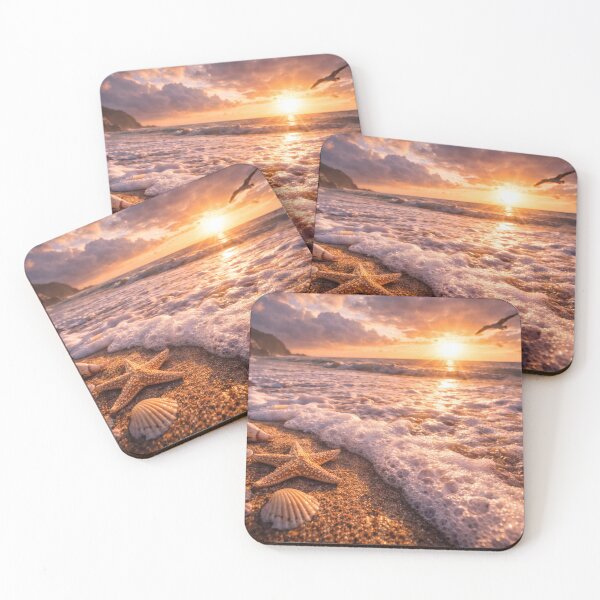 Item preview, Seashells at Sunset – Coastal Beach Wall Art designed and sold by Yomere.