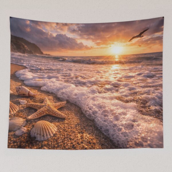 Item preview, Seashells at Sunset – Coastal Beach Wall Art designed and sold by Yomere.