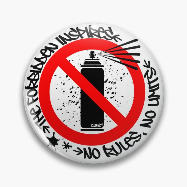 Item preview, The Forbidden Inspires — No Rules No Limits Graffiti Sign designed and sold by ENDTOENDSTORE.