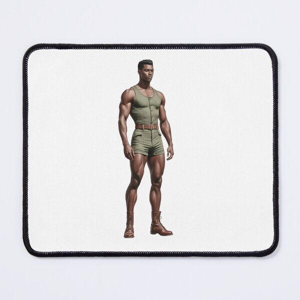 Item preview, Retro Black Soldier Beefcake Model designed and sold by Pinups Galore Co..